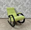Кресло-качалка Неаполь Модель 3 (Венге-эмаль/Ткань Зеленый Apple Green)