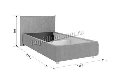 Кровать Квест 0.9 с ортопедическим основанием (Пудра велюр)